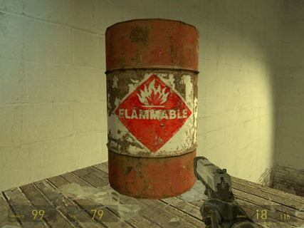 Half Life 2 Exploding Barrel Flammable